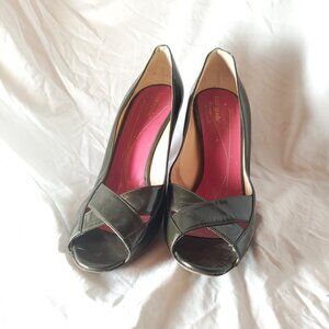 Gorgeous deep green Kate Spade Peep Toe Pumps